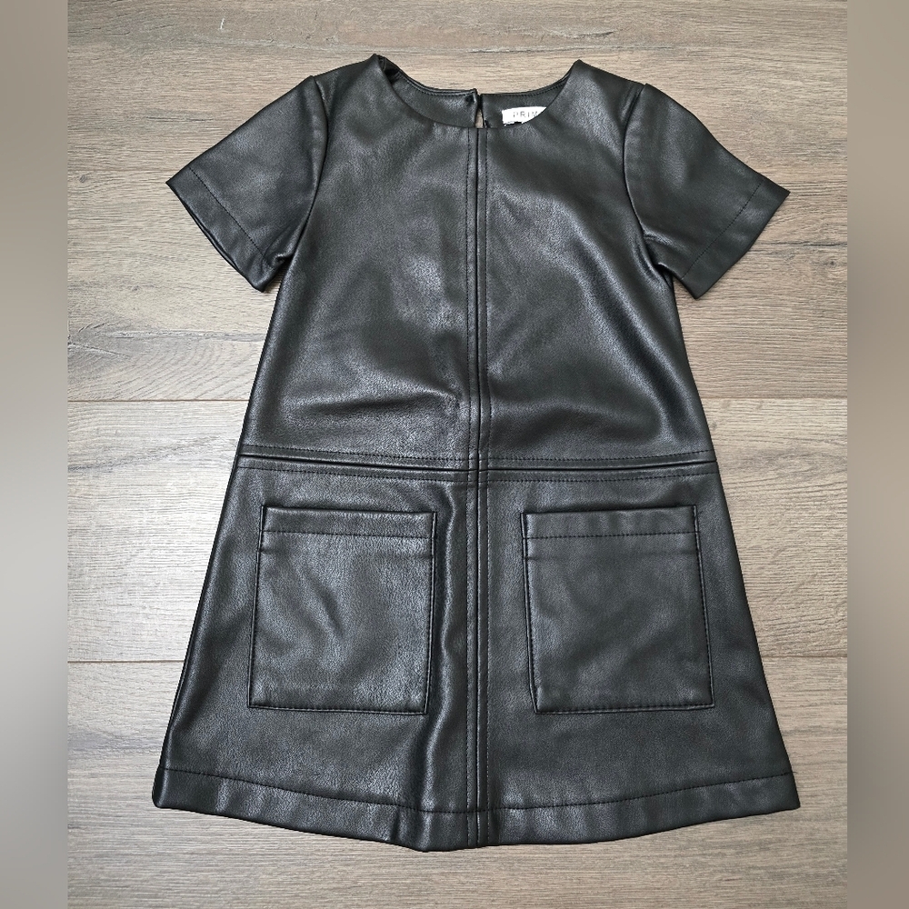 Faux Leather Toddler Dress Black Size 18 Month